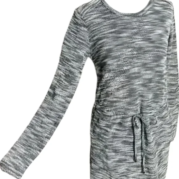 Merona Cotton Blend Heather Gray Drawstring Waist Dress Size Small - Picture 8 of 8